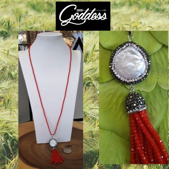 Crystal Tassel Necklace - Picture 1 of 4